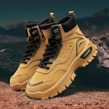 Men Sneakers Running Shoes High Lift Thick Bottom Fashion Casual Shoes Outdoor Mountaineering Travel Shoes Zapatos Para Hombres 39 абрикосовый