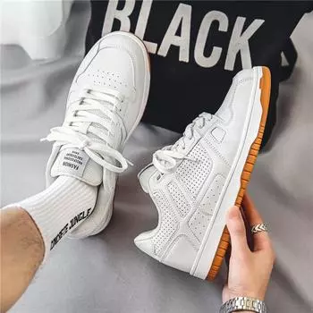 Мужские кроссовки Вулканизированная обувь Универсальный дизайн со звездой Скейт Шнуровка Беговые Теннисные Спортивные туфли Повседневная уличная обувь для ходьбы 40 белый