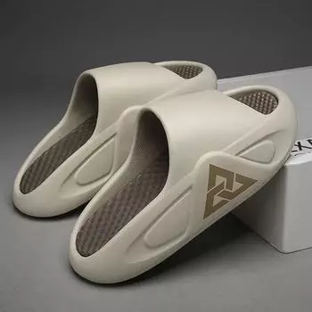 Men Soft Air Cushion Casual Slippers EVA Extra-thick Sole Sandals Fashion Flip Flops Outdoor Shoes Summer Out Sandalias Hombre 40-41 белый