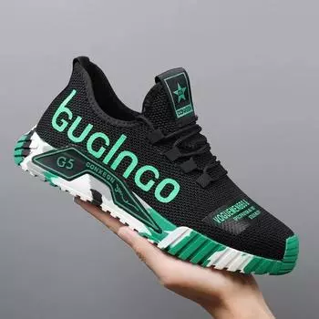 Men Sport Running Shoes Lightweight Comfortable Breathable Casual Walking Sneakers 39 зелёный