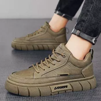 Men Sports Running Shoes Outdoor Walking Soft Casual Sneakers Fashion Designer Leather Sneaker Waterproof Men s Tennis Masculina 40 чёрный