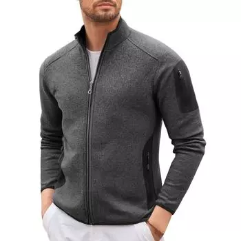 Men Standing Collar Cardigan Keep Warm Keep Warm Coat L чёрный