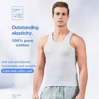 Мужской летний жилет с U-образным вырезом и открытыми плечами, без рукавов, однотонный, облегающий, эластичный, впитывающий пот, для тренировок и бега L чёрный