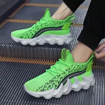 Men Thick Sole Elevator Shoes White Sneakers Sport Shoes Green Running Shoes Large Size Lightweight EU: 40 чёрный