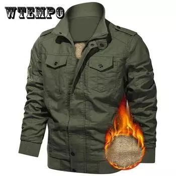 Мужская зимняя теплая куртка с инструментами и бархатным толстым кашемировым пальто повседневная тонкая куртка 6XL хаки