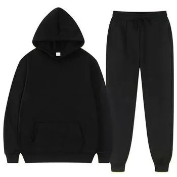 Men Tracksuit 2 Pieces Sets Hooded Sweatshirt Drawstring Pants Male Hoodies Running Sportswear Men Women Autumn Sportwear XXXL
