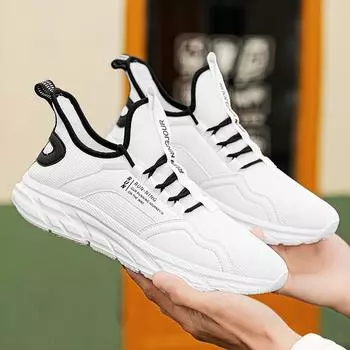 Men Trainers Stylish Plus Size Casual Sneakers Comfortable Non-Slip Platform Shoes Running Shoe Man High Quality Off White Shose 39 белый