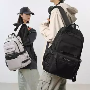 Men Travel Backpack Women Large Capacity Backpack Junior School Student Schoolbag Nylon Backpack чёрный