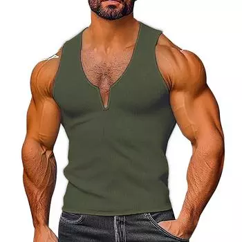 Men V-Neck Leisure Sleeveless Vest L