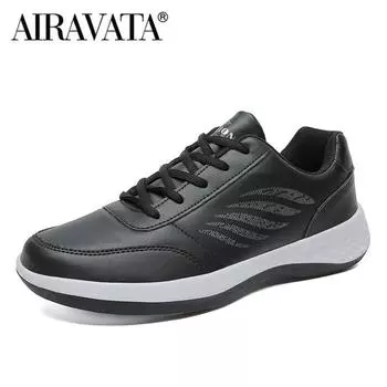Men Walking Shoe Fashion Casual Sneakers Non-slip Man PU Leather Footwear 38 красный
