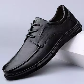 Men Winter Plush Snow Casual Shoes 2024 New Men s Shoes Genuine Leather for Men Business Shoes All-match Men Wedding Dress Shoes 38