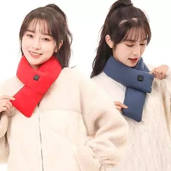 Мужская и женская электрическая шаль супер теплая зимняя мягкая согревающая шея шарф с USB красный