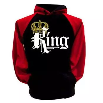 Men Women Hoodies Jumper King Queen Crown Couples Matching Sweatshirts Pullover King,M
