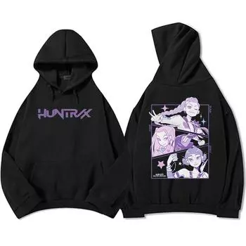 Men Women Hoodies KPop Demon Hunters Movie Graphic Sweatshirts Fleece Warm Hooded Pullovers Sudadera Print Top S