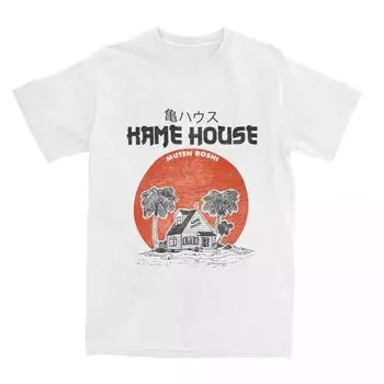 Men Women s DBZ Kame House Turtle Island Cartoon Anime T Shirt Stuff Crazy Pure Cotton animation T Shirt Tops Christmas Gift S белый