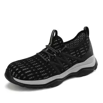 Men Work Boots Non-Slip Puncture Kevlar Bottom Fashion Shoes Waterproof Steel Toe Boots 7773 Black/Grey Size 39-46 43