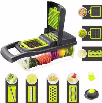 MENDENG Julienne Thin Cooker Vegetable 7 in Многофункциональный слайсер Слайсер, набор, ломтик, набор, резак, 1, (черный) чёрный