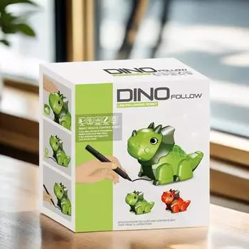 Meng Fun Игрушка Динозавр, Раннее Образование Индукционное Отслеживание, Игрушечный Автомобиль Динозавр С Музыкой оранжевый