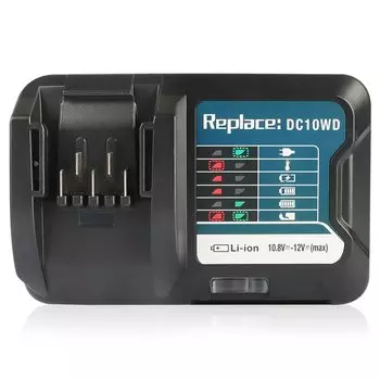 Зарядное устройство для электроинструмента Meng Riben, совместимое с зарядным устройством DC10WD, совместимое с зарядкой BL1015 BL1016 BL1021B BL1041B, совместимое с пылесосом 10,8 В чёрный