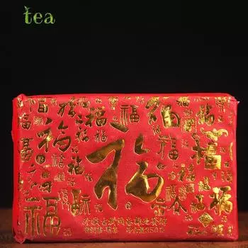 Menghai Old Cooked Tea Brick 2017 Menghai Старое дерево, выдержанный чай Пуэр Fu Lu Shou Xi Zhi 250 г Fu Brick 1