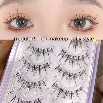 Mengji Shangpin M08 Airy Sunflower Fairy False Eyelashes - Natural Transparent Thin Stem