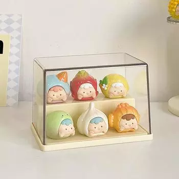 Mengli Display Box Blind Box Display Stand Storage Small Decorations Hand Made Acrylic Transparent Purproof one size