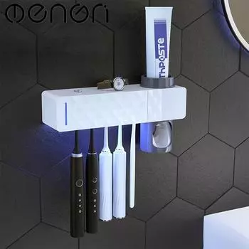 MENGNI 3 в 1 УФ-держатель для зубных щеток стерилизатор автоматический соковыжималка для зубной пасты дозатор для туалета дома аксессуары для ванной комнаты наборы B-EU