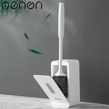 MENGNI щетка для унитаза с длинной ручкой для ванной комнаты, дома, силиконовая щетка для чистки, инструмент для чистки туалета в скандинавском стиле, бытовые аксессуары для туалета белый