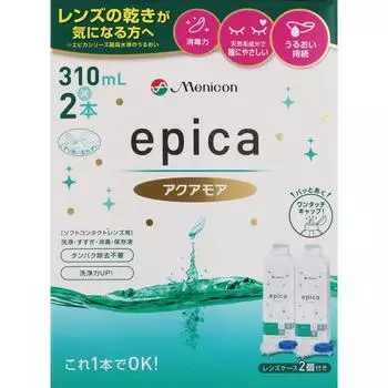 Menicon Epica Cold Aquamore 310 мл x 2 (Квази-наркотик) MPS Для мягких Гидрофильные ингредиенты, изготовленные из растительных материалов, образуют влаговпитывающую вуаль на поверхности линзы 1 set