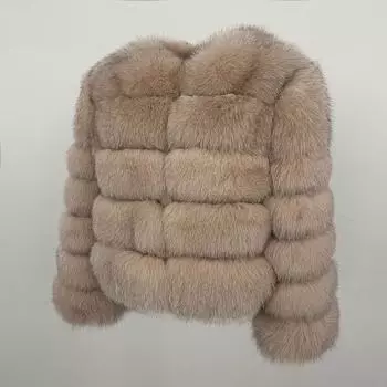 MENINA 2024, осенне-зимняя женская утолщенная теплая шуба из натурального лисьего меха со съемными рукавами, короткая женская куртка, одежда XL