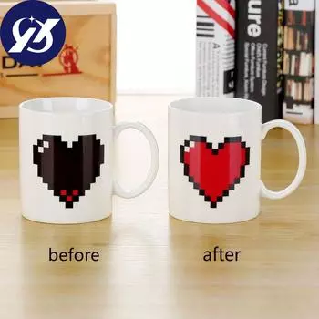 Меняющая цвет кофейная чашка, креативная чашка с добрым утром, меняющая цвет, керамическая кружка красный