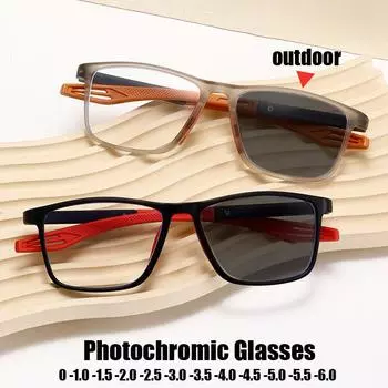 Меняющие цвет женские и мужские уличные солнцезащитные очки для близорукости, модные антисиние фотохромные очки без очков, очки по рецепту 0