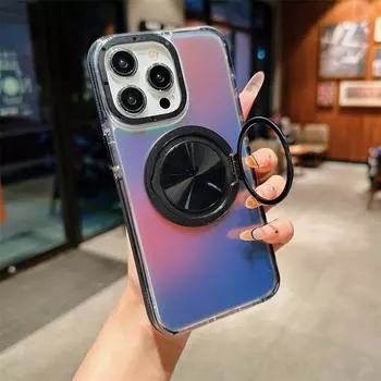 Меняющий цвет акриловый вращающийся на 360 градусов магнитный чехол-бампер из ТПУ для защиты от падения для iPhone 15 14 13pro 11 12 14pro 15pro max Прозрачный чехол iPhone 11 белый