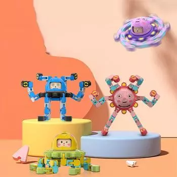 Меняющий лицо кончик пальца Универсальный цепной трансформируемый спиннер Fidget для детей Мальчики Девочки Blue