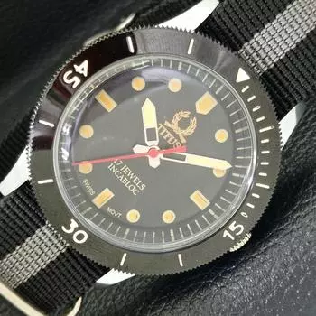 MENS 40MM REFURBISHED SWISS TITUS TURNABLE BEZEL BLACK DIAL WATCH a430745-2 R104-a430745