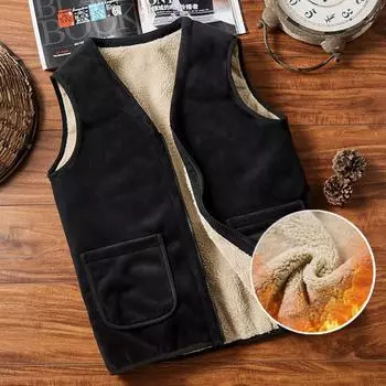 Мужской утеплитель из флиса, безрукавка, куртка, пальто, жилет, рабочий жилет на молнии XL чёрный