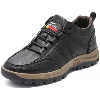 Mens Boots Men 2024 Spring Autumn Casual Boots Shoes Men New Comfy Outdoor Fashion Shoes Man Leather Classic Men Boots 39-44 39 чёрный