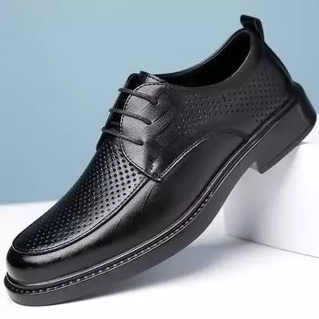 Mens Business Office Oxfords Flats Men Fashion Business Dress Footwear New Men Casual Shoes Men s Leather Lace-Up Wedding Shoes 38 чёрный