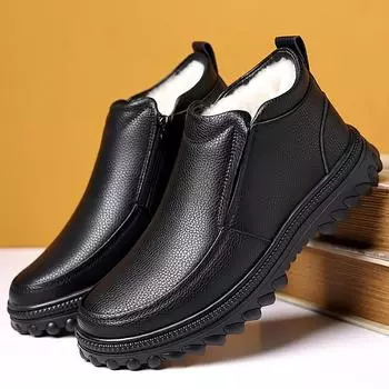 Mens Casual Leather Business Loafers Non Slip Walking Dress Shoe Classic Outdoor Work Office Driving Sneakers Flat Designer Shoe 38 чёрный