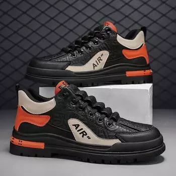 Mens Casual Light Casual Shoes Men 2025 Autumn Winter New Fashion Sneakers Trend Lace-up Shoes PU Lether Outdoor Non-slip Shoes 39