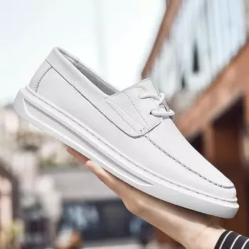 Mens Casual Shoes Luxury Italian Wedding Genuine Leather Formal Dress Boat Shoes For Men Slip-on Tassels Breathable Loafers Male 38 чёрный