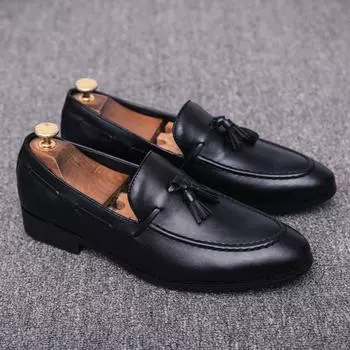 Мужские повседневные формальные дизайнерские повседневные кожаные лоферы деловые черные свадебные дышащие туфли для мужчин роскошные оксфордские туфли 6