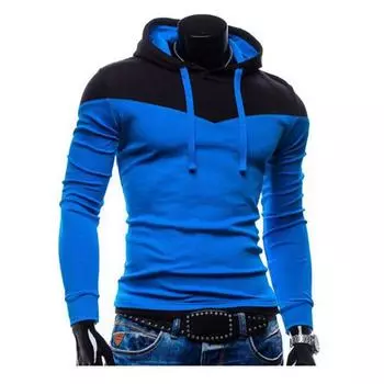 Mens Jacket Coat Outwear Sweater Winter Slim Fit Hoodie Warm Hooded Sweatshirt XL,Light Blue