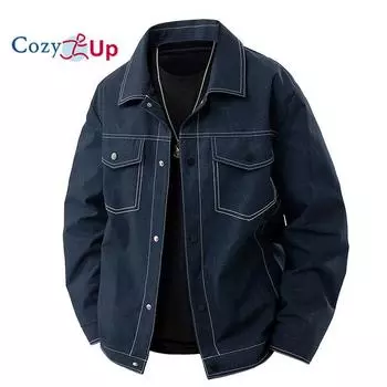 Mens Jean Jacket Casual Loose Fit Button Down Denim Trucker Jacket Coat with Multiple Colors M чёрный