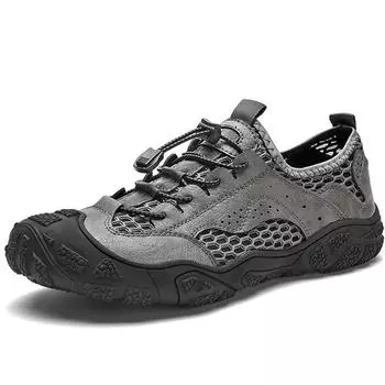 Mens Large Size Anti-collision Leather Comfy Soft Sock Ankle Boots Autumn Men s Hiking Boots 38 чёрный