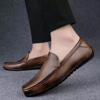 Mens Lightweight Loafers All-match Mens Slip on Footwear Men Casual Shoes Men Outdoor Summer Walking Flats New Driving Shoes 37 чёрный