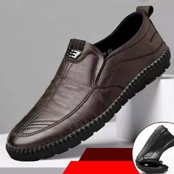 Mens Loafers Non Slip Walking Flats Breathable Outdoor Slip on Casual Shoes Work Office Driving Sneakers 44 чёрный