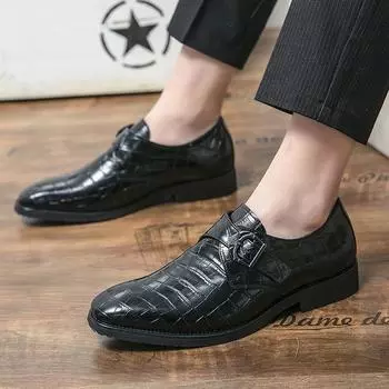Mens Luxury Shoes Men Designer Shoes Men Shoes Casual Men Loafers Shoes Buckle Leather Shoes Slip-on Business Men s Formal Shoes 38 чёрный