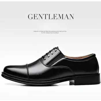 Mens Pu Formal Leather Shoes Slip on Dress Wedding Casual Flats Luxury Walking Oxfords Office Work Zapatos Para Hombre Plus Size 38 чёрный