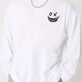 Мужской свитер с круглым вырезом и длинным рукавом, свитшот с рисунком астронавта и планеты, повседневные топы, мужская одежда на осень и зиму, хорошие подарки S